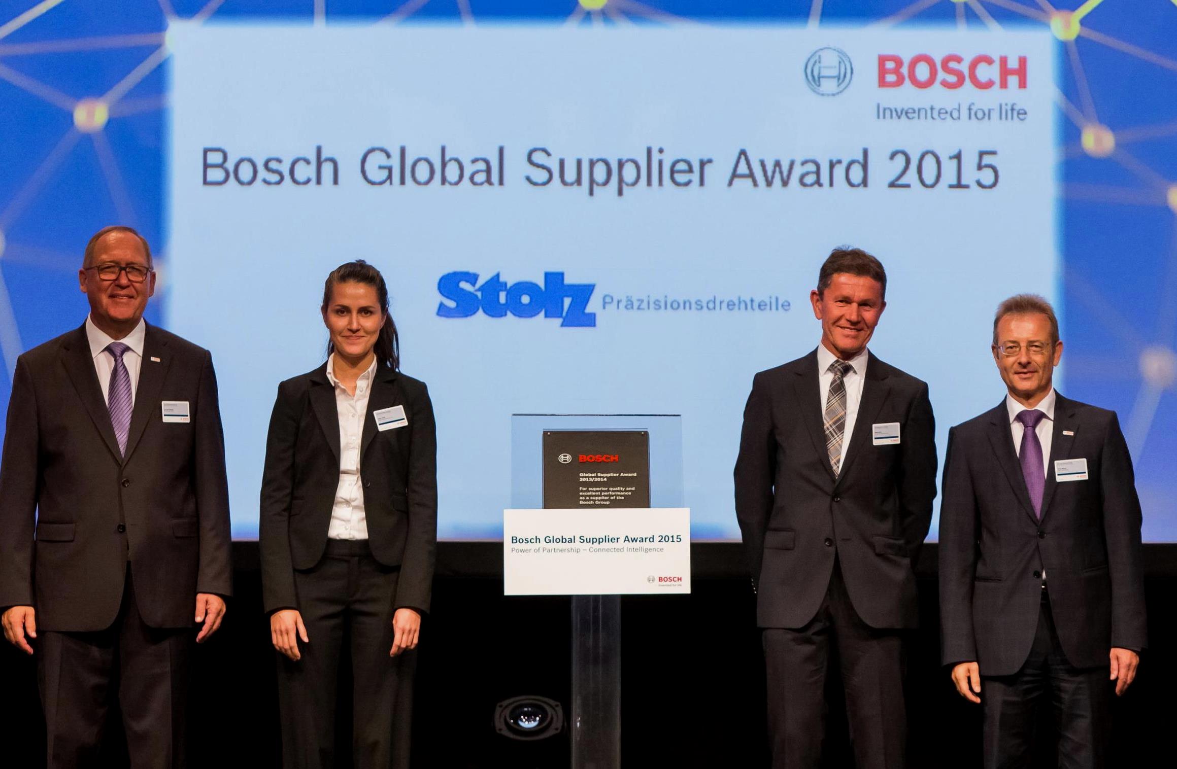 Ausgezeichnet mit dem BOSCH Supplier Award 2016 Juli 2015